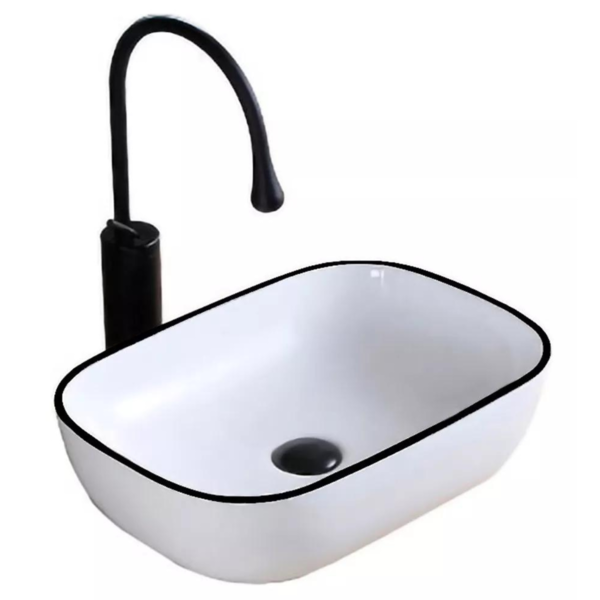 Cuba Pia Banheiro Cerâmica Branca Sobrepor Oval 46x32 Deend