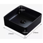 Cuba Pia Banheiro Cerâmica Preta Sobrepor Quadrada - Deend