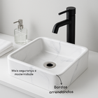 Cuba Pia Banheiro De Apoio Marmorizada Retangular 30cm Lavabo