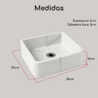 Cuba Pia Banheiro De Apoio Marmorizada Retangular 30cm Lavabo