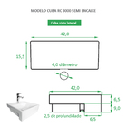 Cuba Pia Branca De Semi Encaixe Cerâmica Reno Rc 3000