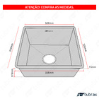 Cuba Pia Cozinha  Gourmet Quadrada 35x35 Inox 304 Escovado Tu