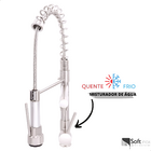 Cuba Pia Cozinha Dupla Escovada Inox E Torneira Monocomando