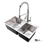 Cuba Pia Cozinha Dupla Escovada Inox E Torneira Monocomando