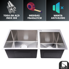 Cuba Pia Cozinha Escovada Inox Com Torneira Monocomando 1 Saí