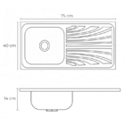 Cuba Pia Cozinha Gourmet 75x40 Cm Completa Com Acessórios Aço
