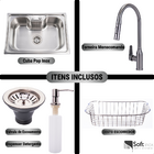 Cuba Pia Cozinha Gourmet Aço Inox 60x40 C/ Torneira Luxo Mono