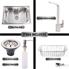 Cuba Pia Cozinha Gourmet Aço Inox 60x40 C/ Torneira Slim Mono