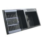 Cuba Pia Cozinha Gourmet Dupla Preta Quadrada + Disp. 500ml