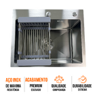 Cuba Pia Cozinha Gourmet Quadrada Inox Escovado 50x40cm - Sob