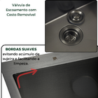 Cuba Pia Cozinha Inox Quadrada Preta E Torneira Monocomando