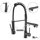 Cuba Pia Cozinha Inox Quadrada Preta E Torneira Monocomando