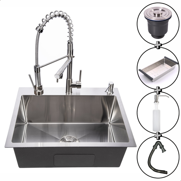 Cuba Pia Cozinha Quadrada Escovada Aço Inox 304 E Torneira Mo