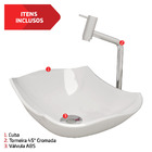 Cuba Pia De Apoio Abaulada 44x31 Com Torneira Bica Alta E Vál