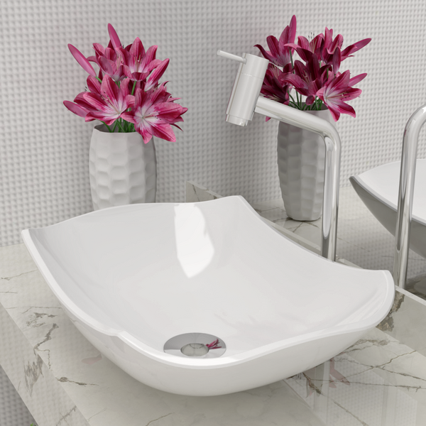 Cuba Pia De Apoio Abaulada 44x31 Com Torneira Bica Alta E Vál