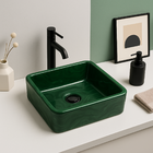 Cuba Pia De Apoio Banheiro 30cm Verde Marmorizado Perolizado