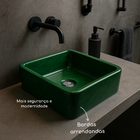 Cuba Pia De Apoio Banheiro 30cm Verde Marmorizado Perolizado