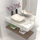 Cuba Pia De Apoio Bege Abaulada 44x31 Pérola Para Banheiro La