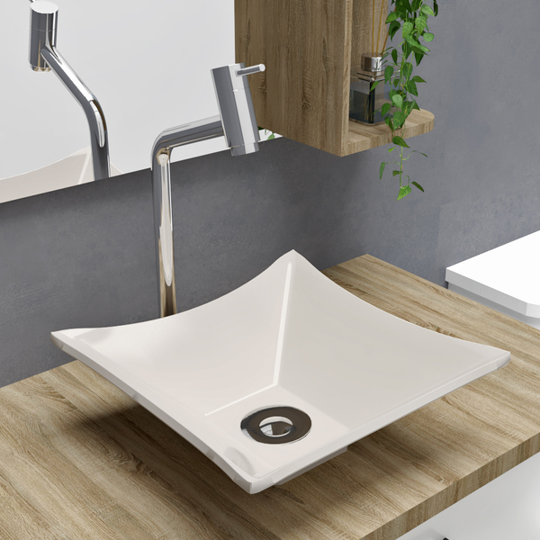 Cuba Pia De Apoio Bege Quadrada 29x29 Ambar Para Banheiro Lav