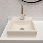 Cuba Pia De Apoio Bege Quadrada 33x30 Turmalina Para Banheiro