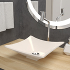 Cuba Pia De Apoio Bege Quadrada 34x34 Opala Para Banheiro Lav