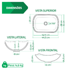 Cuba Pia De Apoio Branca Abaulada 44x31 Pérola Para Banheiro