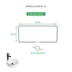 Cuba Pia De Apoio Branca E Preta Cerâmica Para Banheiro Reno