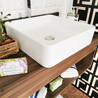 Cuba Pia De Apoio Branca Em Cerâmica Reno Rc 350