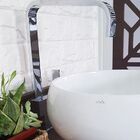 Cuba Pia De Apoio Branca Em Cerâmica - Reno Rc 400