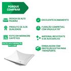 Cuba Pia De Apoio Branca Quadrada 34x34 Opala Para Banheiro L