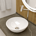 Cuba Pia De Apoio Branca Redonda 30cm Jaspe Para Banheiro Lav