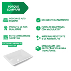 Cuba Pia De Apoio Branca Retangular 44x35 Citrino Para Banhei