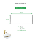 Cuba Pia De Apoio Cerâmica Branca E Dourada Para Banheiro Ren