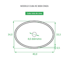 Cuba Pia De Apoio Em Cerâmica Cinza Reno Rc 8004