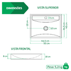 Cuba Pia de Apoio Marmorite Coral Retangular Para Banheiro La
