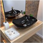 Cuba Pia De Apoio Para Banheiro Abaulada Luxo 42 C08 Preto