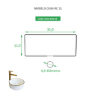 Cuba Pia de Apoio para Banheiro Cerâmica Branca e Dourada 31c