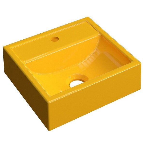 Cuba Pia De Apoio Para Banheiro Quadrada Kuad 32 C08 Amarelo