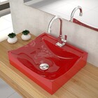 Cuba Pia De Apoio Para Banheiro Quadrada Lunna Q44 Vermelho C