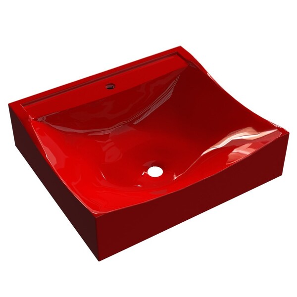 Cuba Pia De Apoio Para Banheiro Quadrada Lunna Q44 Vermelho C