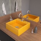 Cuba Pia De Apoio Para Banheiro Quadrada Q355w Amarelo C08 -