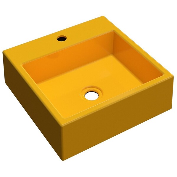 Cuba Pia De Apoio Para Banheiro Quadrada Q355w Amarelo C08 -