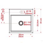 Cuba Pia De Apoio Para Banheiro Quadrada Q355w Azul Turquesa