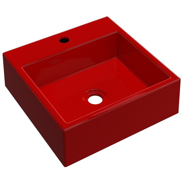 Cuba Pia De Apoio Para Banheiro Quadrada Q355w Vermelho C08 -