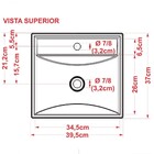 Cuba Pia De Apoio Para Banheiro Quadrada Ravena Q39 Azul Turq