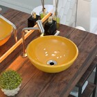 Cuba Pia De Apoio Para Banheiro Redonda Bowl 35 C08 Amarelo -