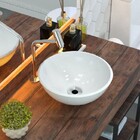 Cuba Pia De Apoio Para Banheiro Redonda Bowl 35 C08 Branco -