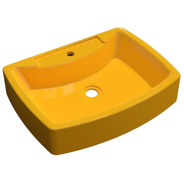 Cuba Pia De Apoio Para Banheiro Retangular Aria Rt50 Amarelo