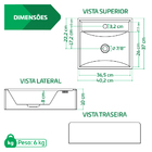 Cuba Pia De Apoio Preta Quadrada 40x37 Berilo Para Banheiro L