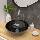 Cuba Pia De Apoio Preta Redonda 35cm Ametista Para Banheiro L